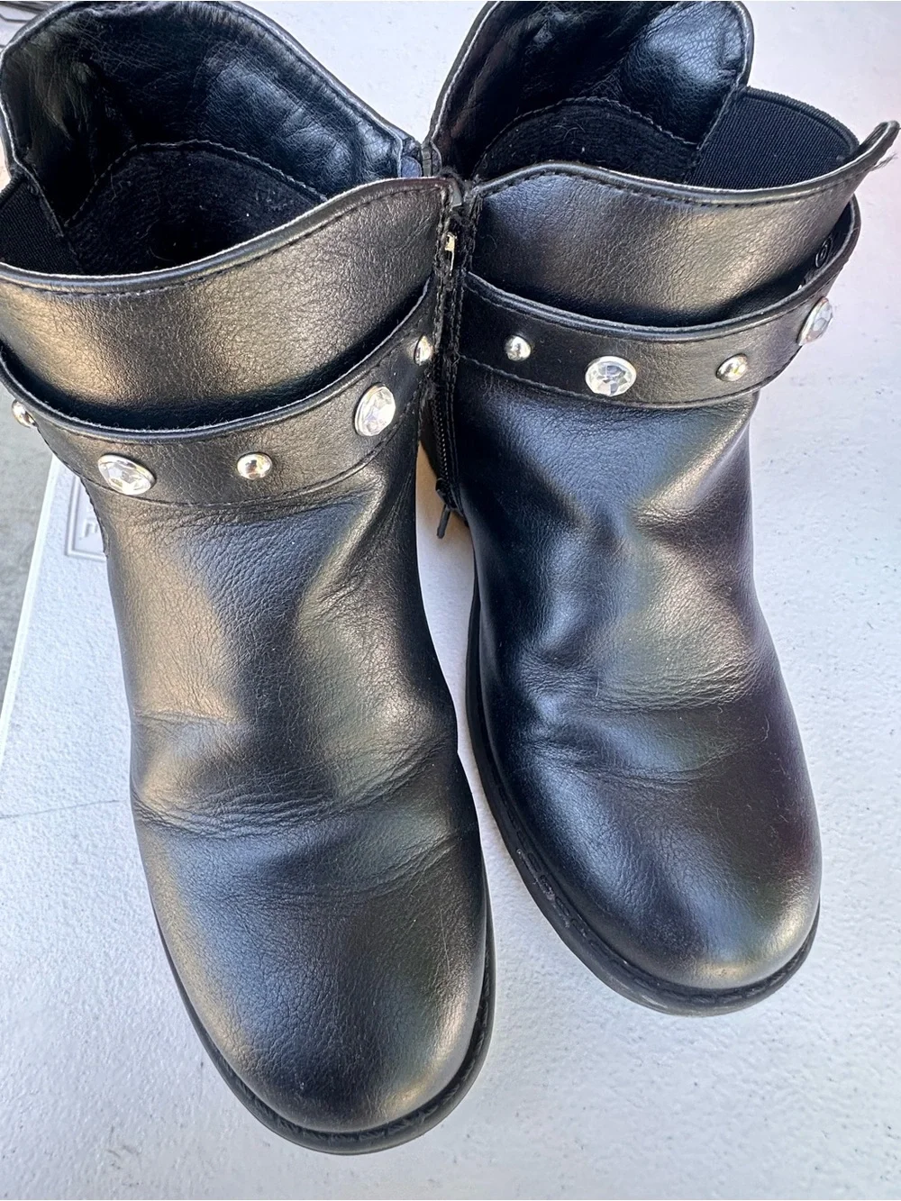 The Children's Place Black Girls' Ankle Boots with Stud Accents